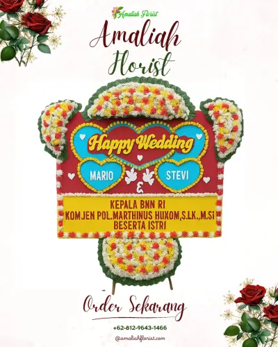 Karangan Papan Bunga Pernikahan di Fitu